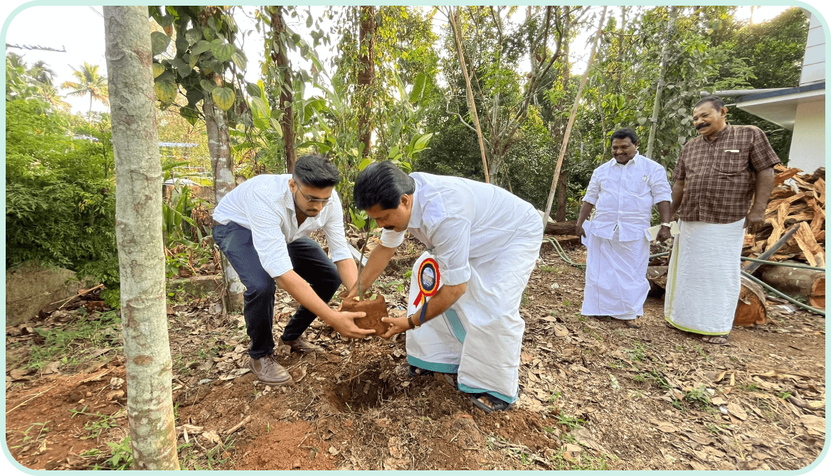 Kerala Irrigation Minister Shri Roshy Augustine inaugurating the Wizard Legal tree-planting initiative